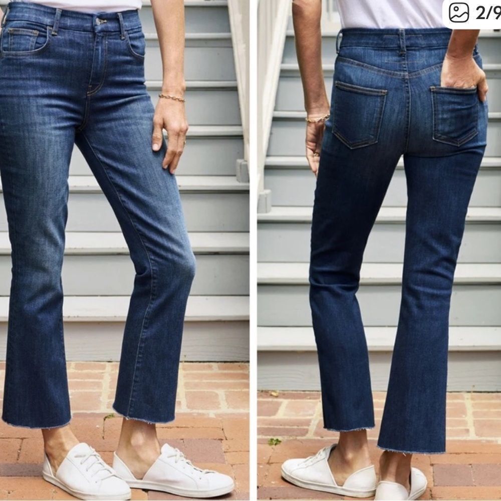 Frank & Eileen Dark Blue Flare Ankle Killian Style Jeans - Picture 3 of 12